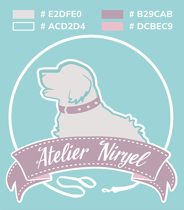 Logo réalisé sur Illustrator pour l'Atelier Nyriel, créateur d'accessoires animalier