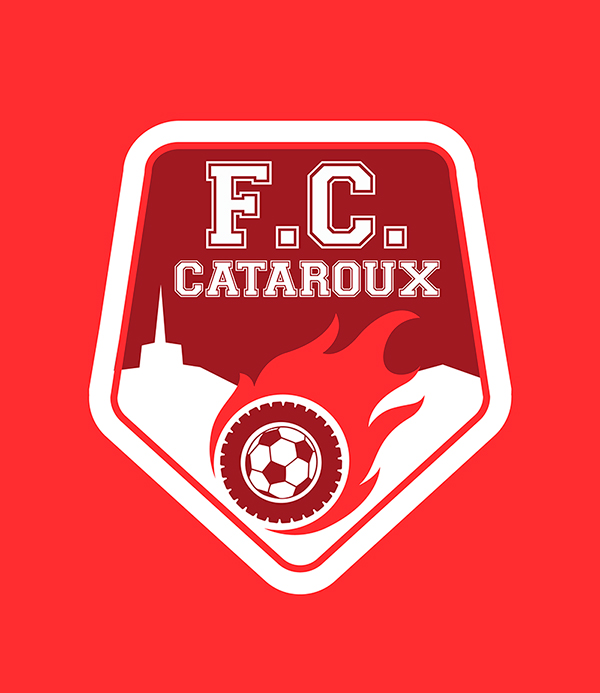 Logo réalisé sur Illustrator pour l'équipe du Football Club Cataroux.